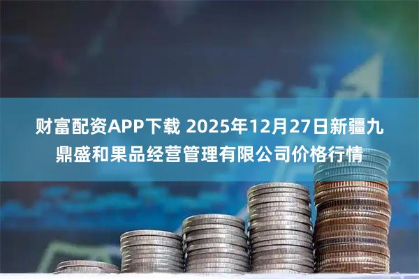 财富配资APP下载 2025年12月27日新疆九鼎盛和果品经营管理有限公司价格行情