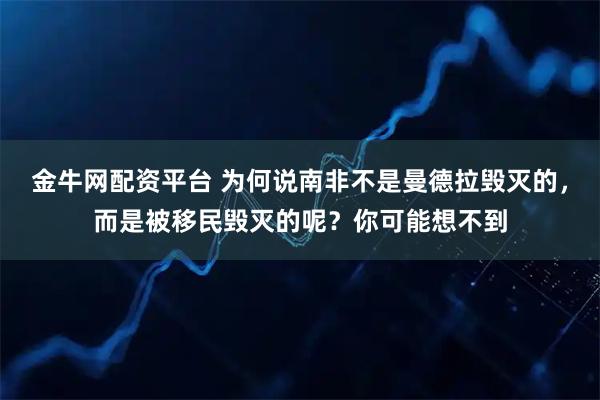 金牛网配资平台 为何说南非不是曼德拉毁灭的，而是被移民毁灭的呢？你可能想不到
